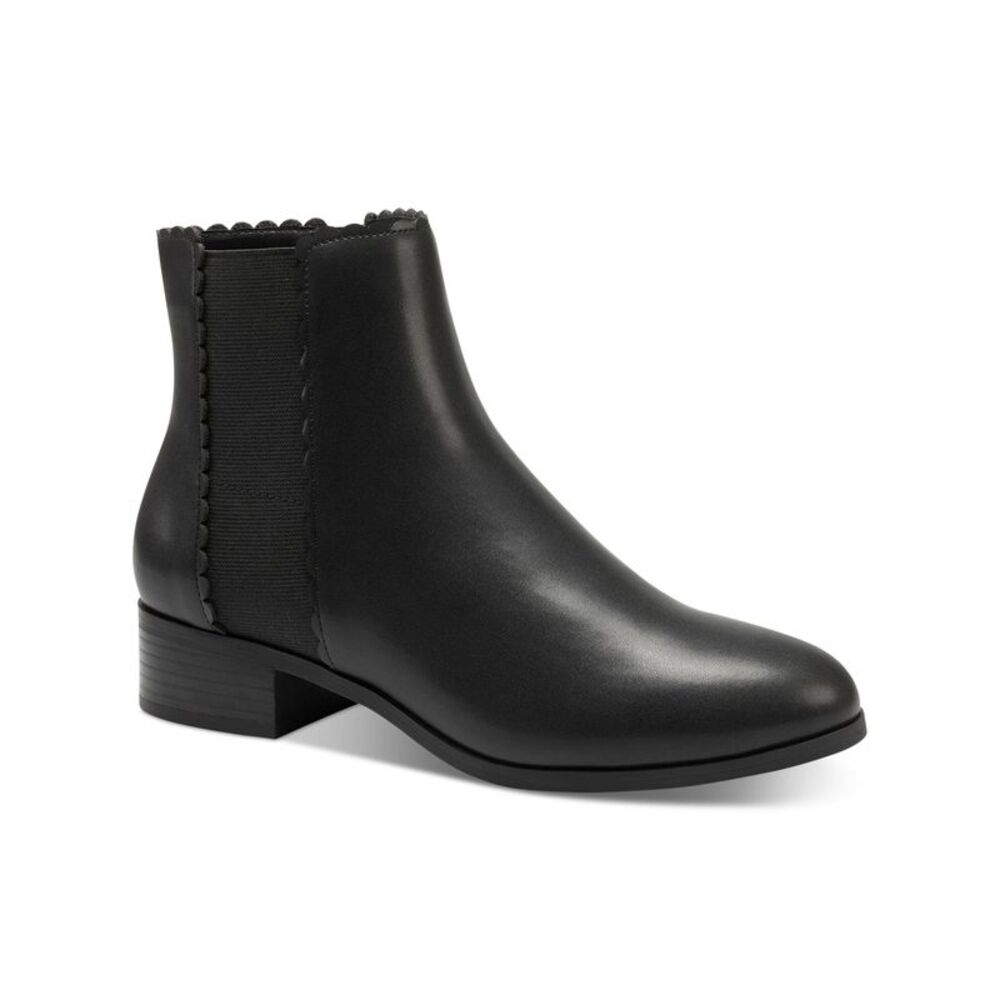 CHARTER CLUB Womens Black Daxi Round Toe Block Heel Slip On Booties 7.5 M
